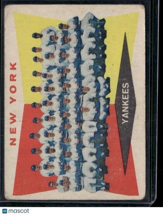 1960 Topps NEW YORK YANKEES #332 Crease Ink Filled Back (Good)