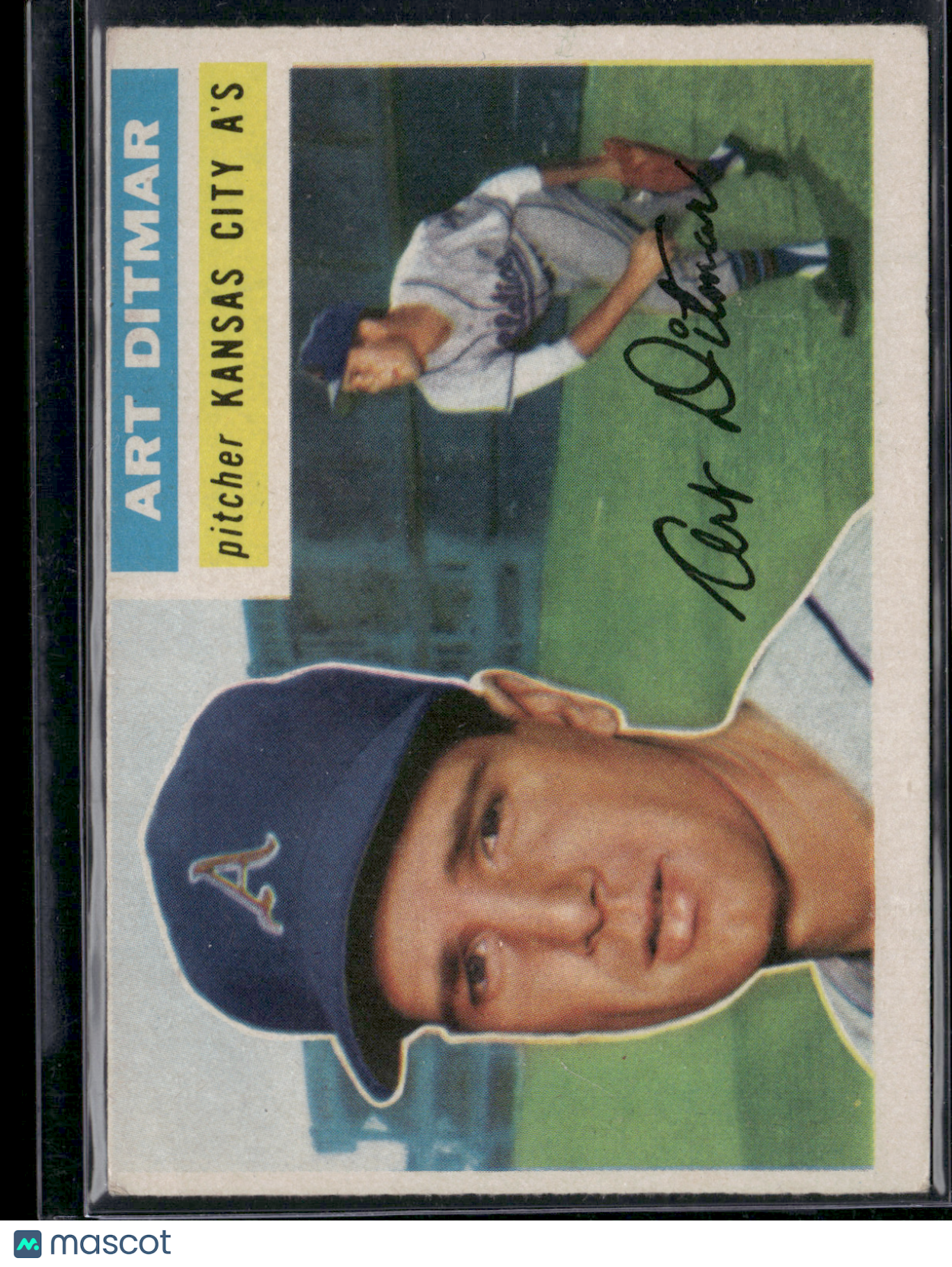 1956 Topps ART DITMAR #258 Light Wrinkle on Back