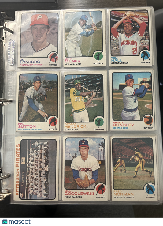 1973 Topps Baseball Incomplete Set (329 Cards) with Binder
