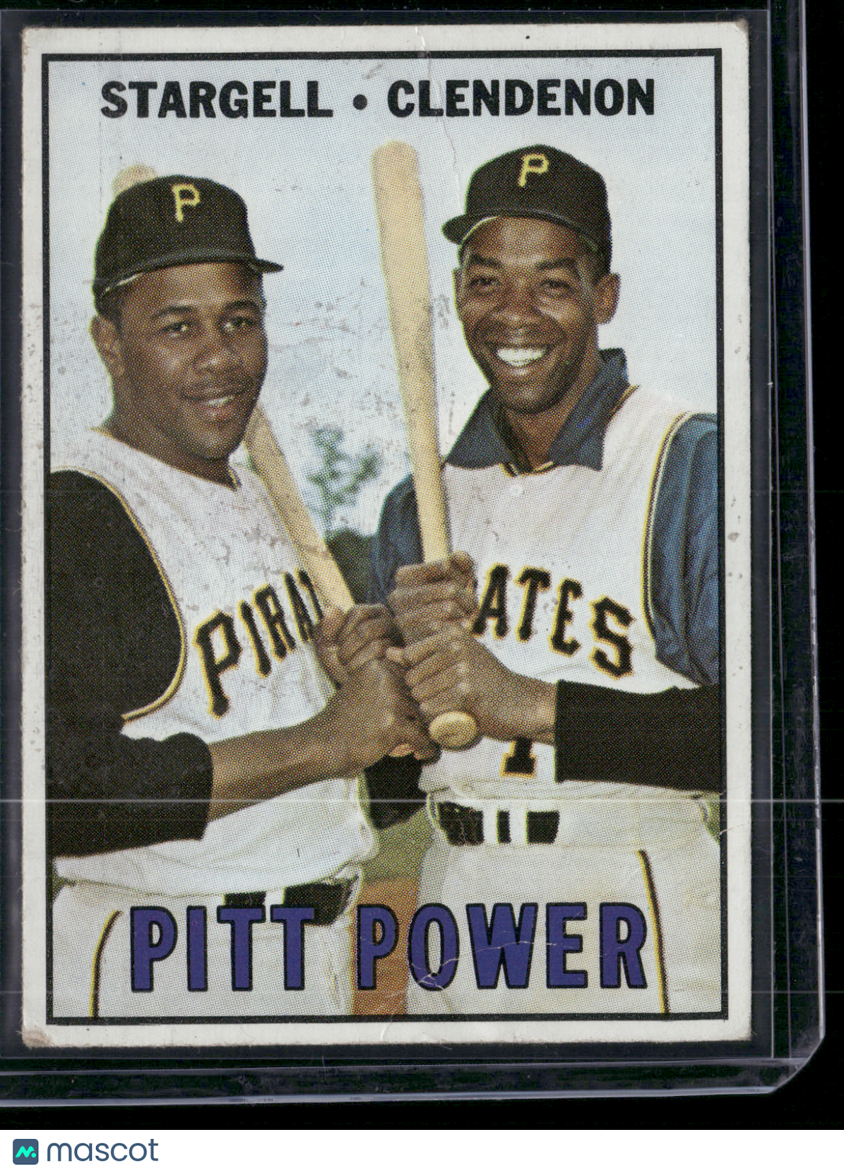1967 Topps WILLIE STARGELL/DON CLENDENON #266 Pitt Power Dent Wrinkles (Good)