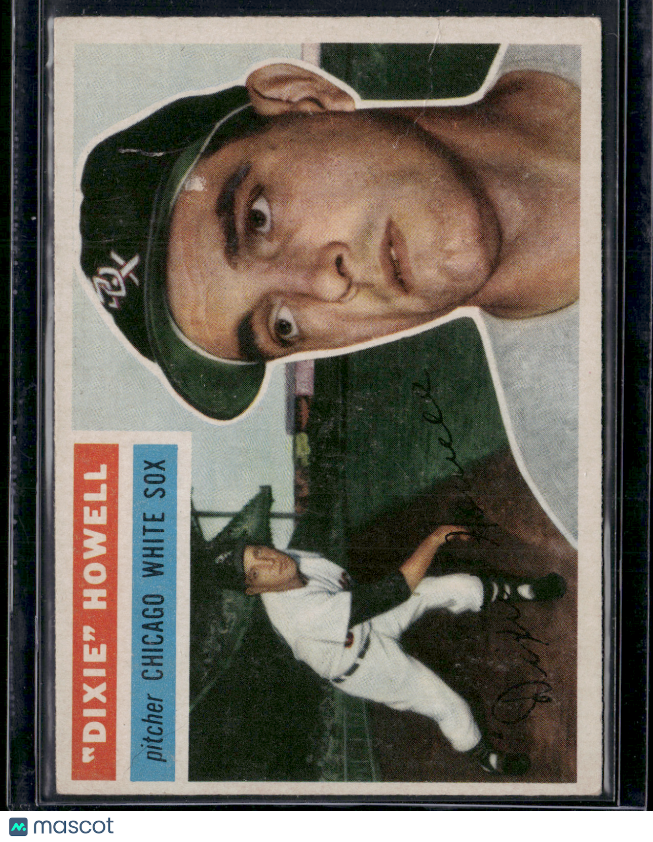 1956 Topps DIXIE HOWELL #149 surface disruption