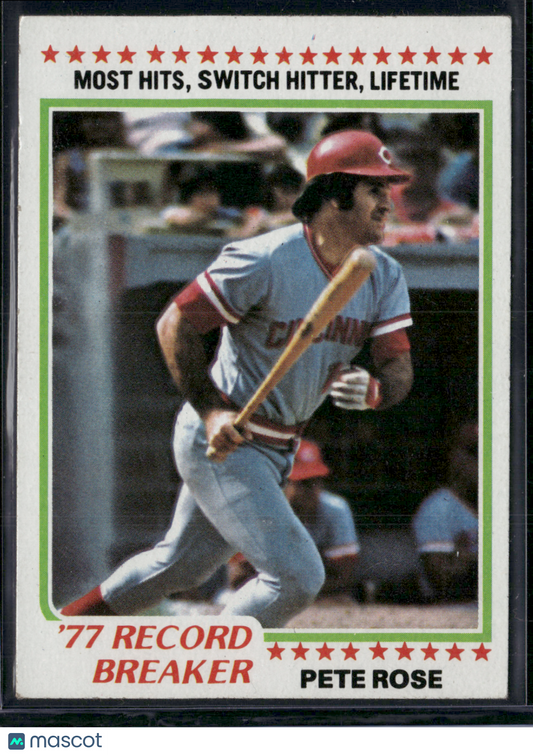 1978 Topps PETE ROSE #5 77 Record Breaker (EX-EX/MT)