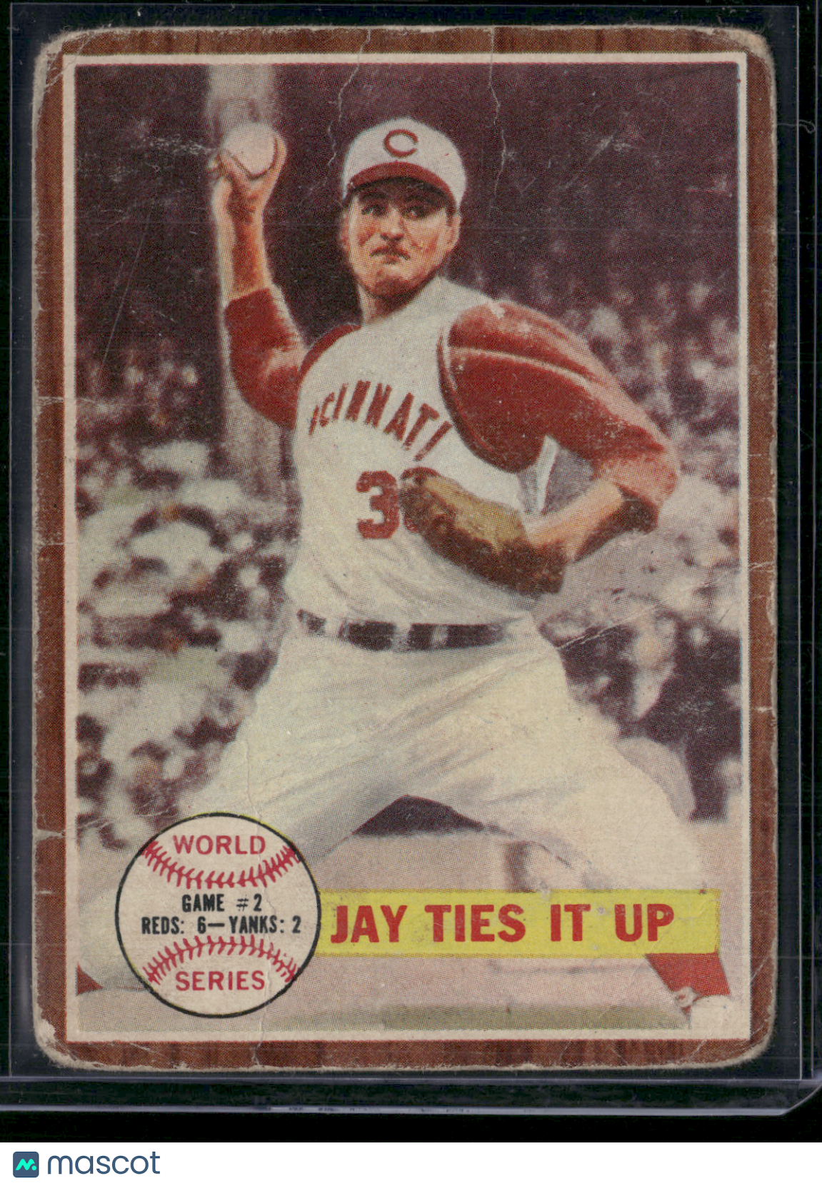 1962 Topps JOE JAY -WORLD SERIES GAME #2 #233 Jay Ties It Up(Fair)