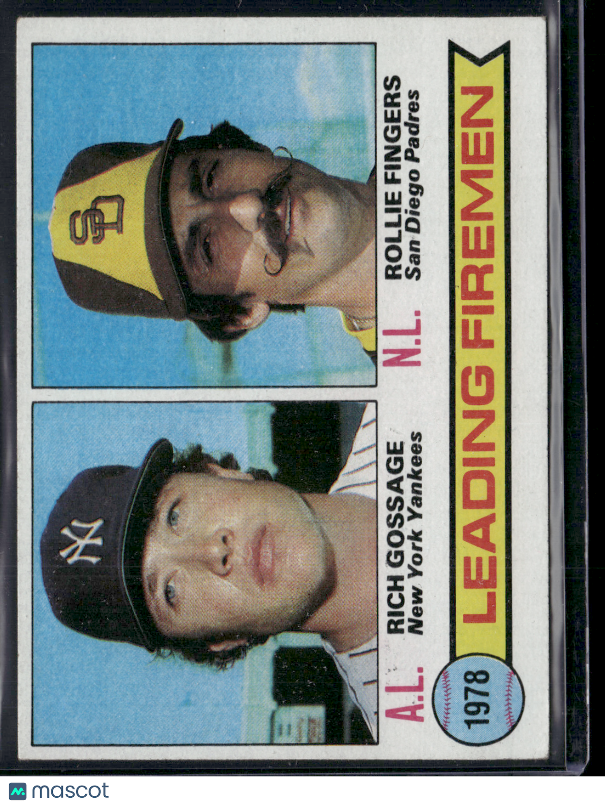 1979 Topps RICH GOSSAGE/ROLLIE FINGERS #8 1978 Leading Firemen Print Snow (EX)