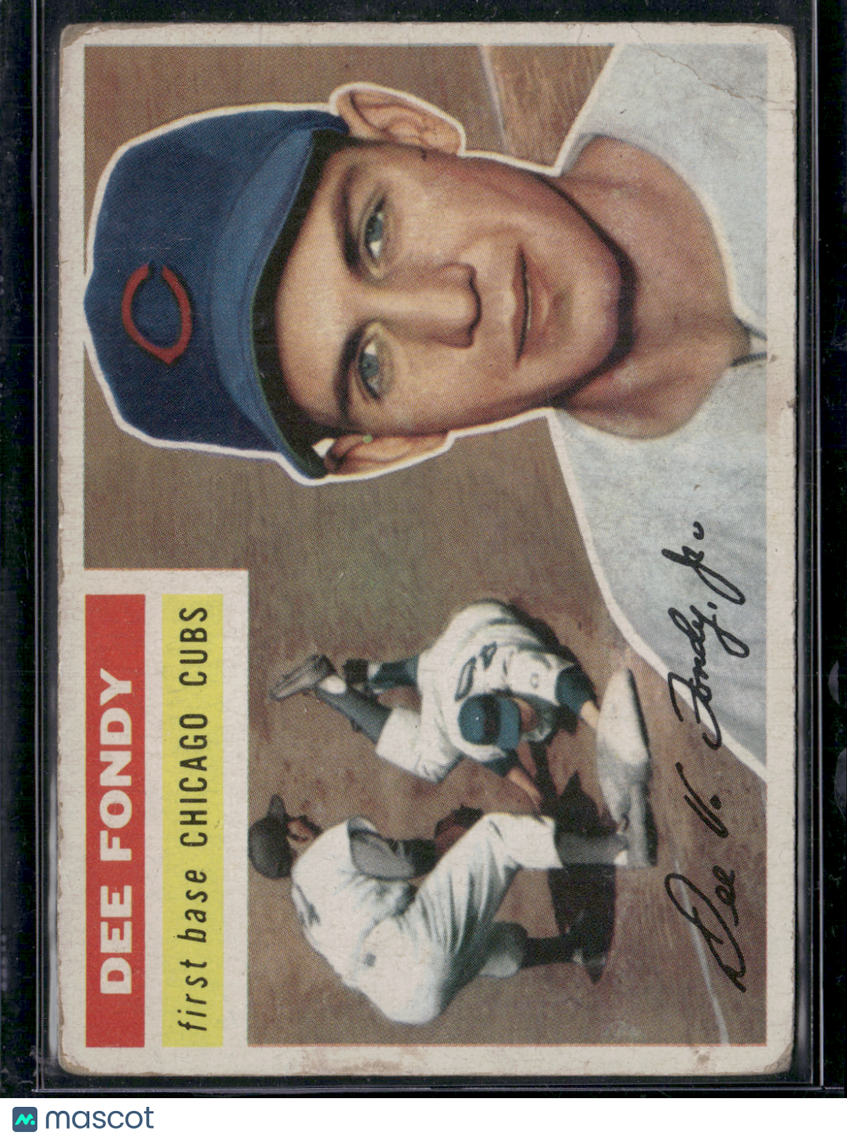 1956 Topps DEE FONDY #112 Corner Crease and Surface scratches