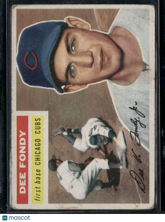 1956 Topps DEE FONDY #112 Corner Crease and Surface scratches