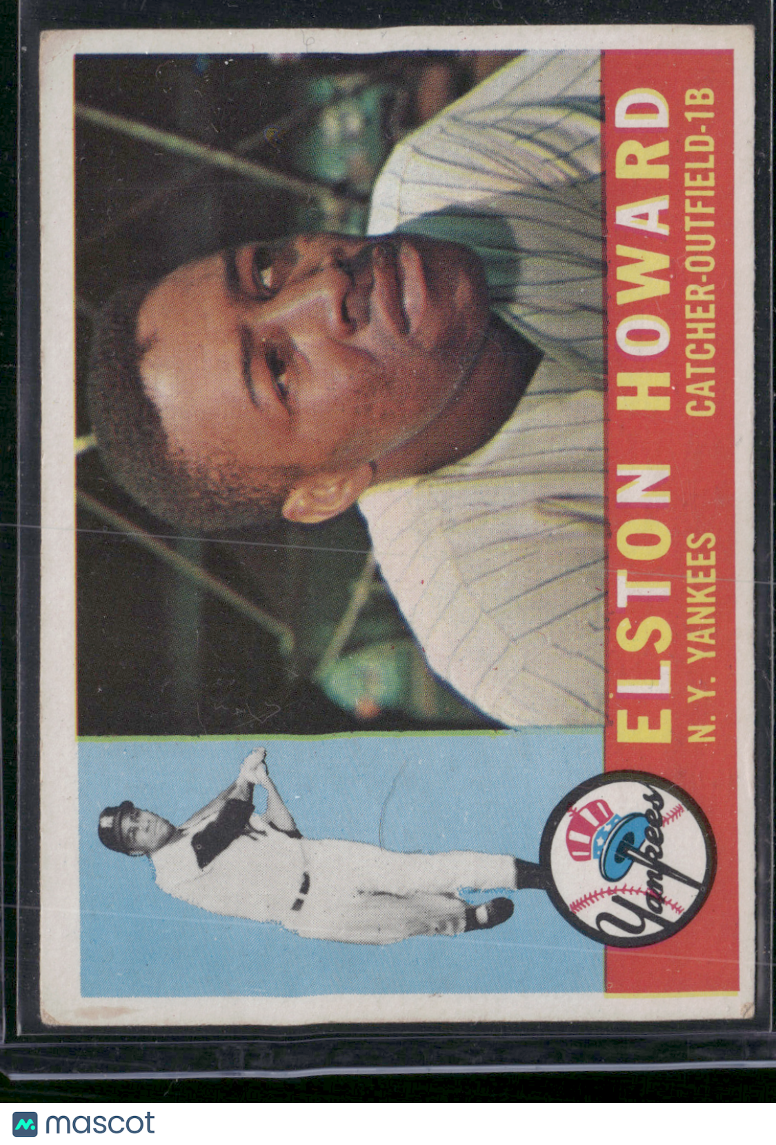 1960 Topps ELSTON HOWARD #65 Stainin on back Light Scratch (VG)