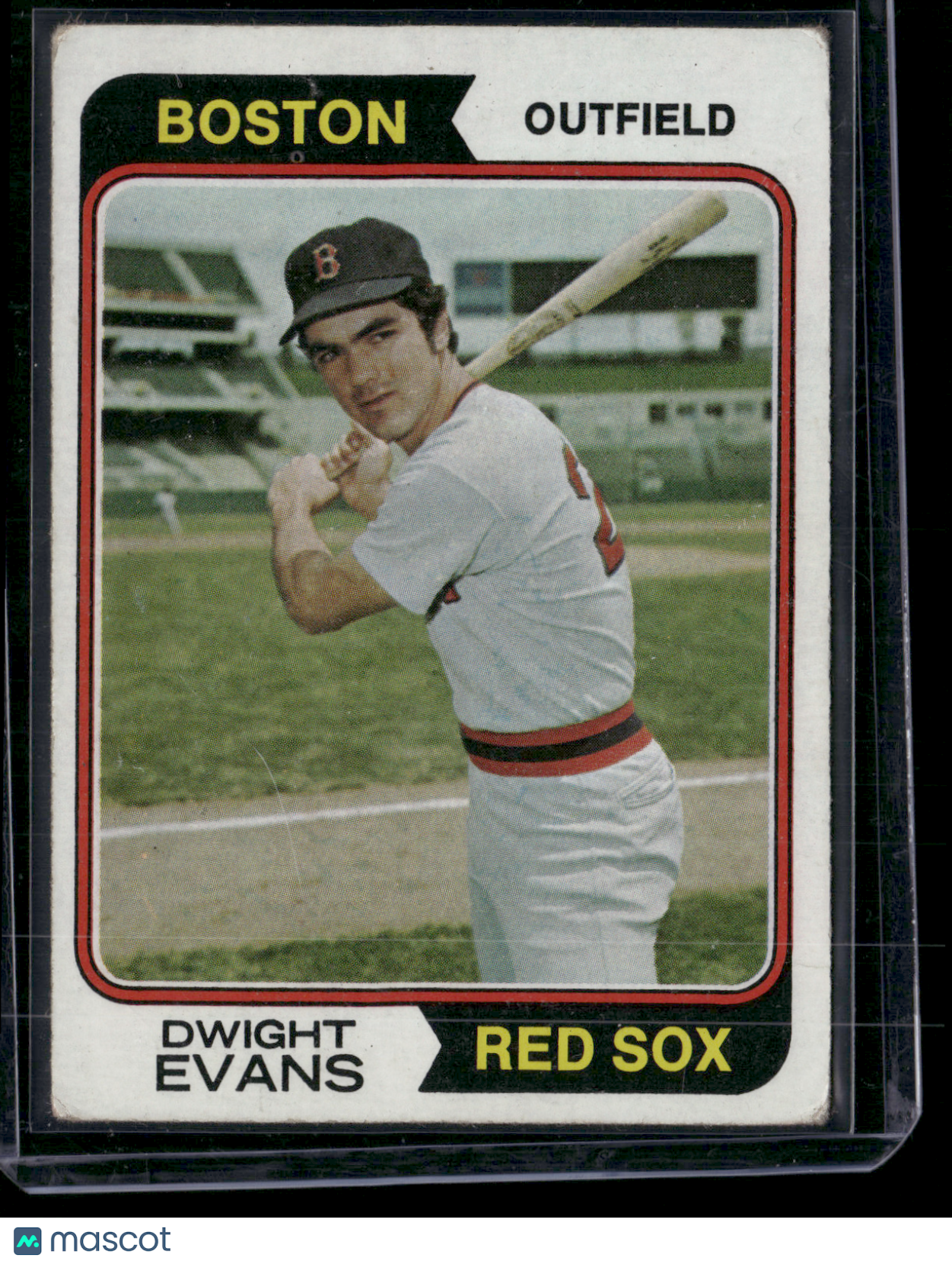 1974 Topps DWIGHT EVANS #351 Stain on Back Light Scratch Light Wrinkle (VG)