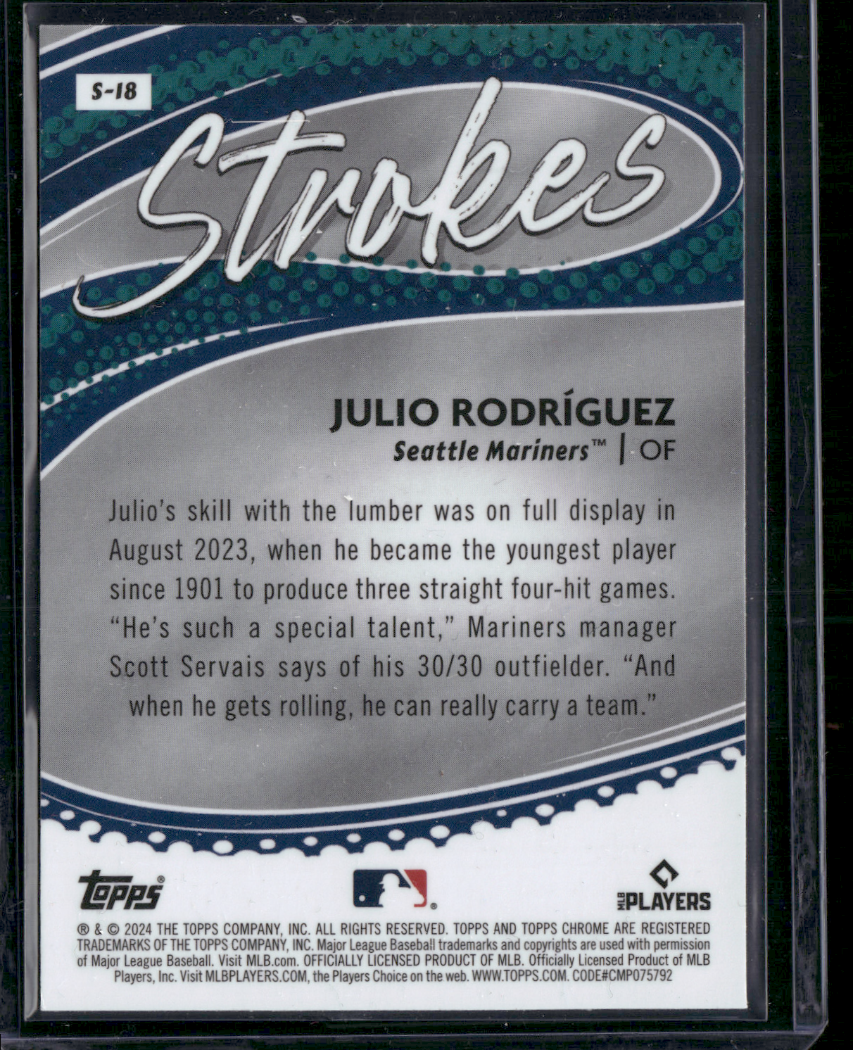 2024 Chrome JULIO RODRIGUEZ #S-18 Strokes (NM)