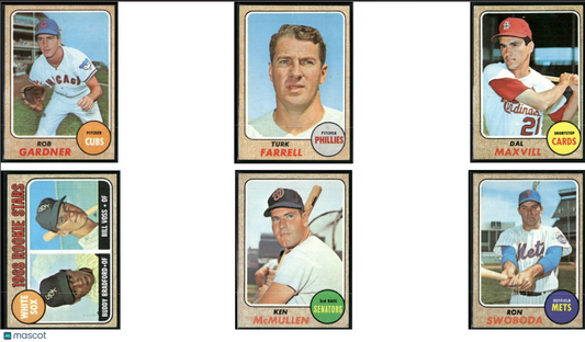 1968 Topps 6 ~ CARDLOT Rob Gardner/Ron Swoboda (VG-VG/EX)