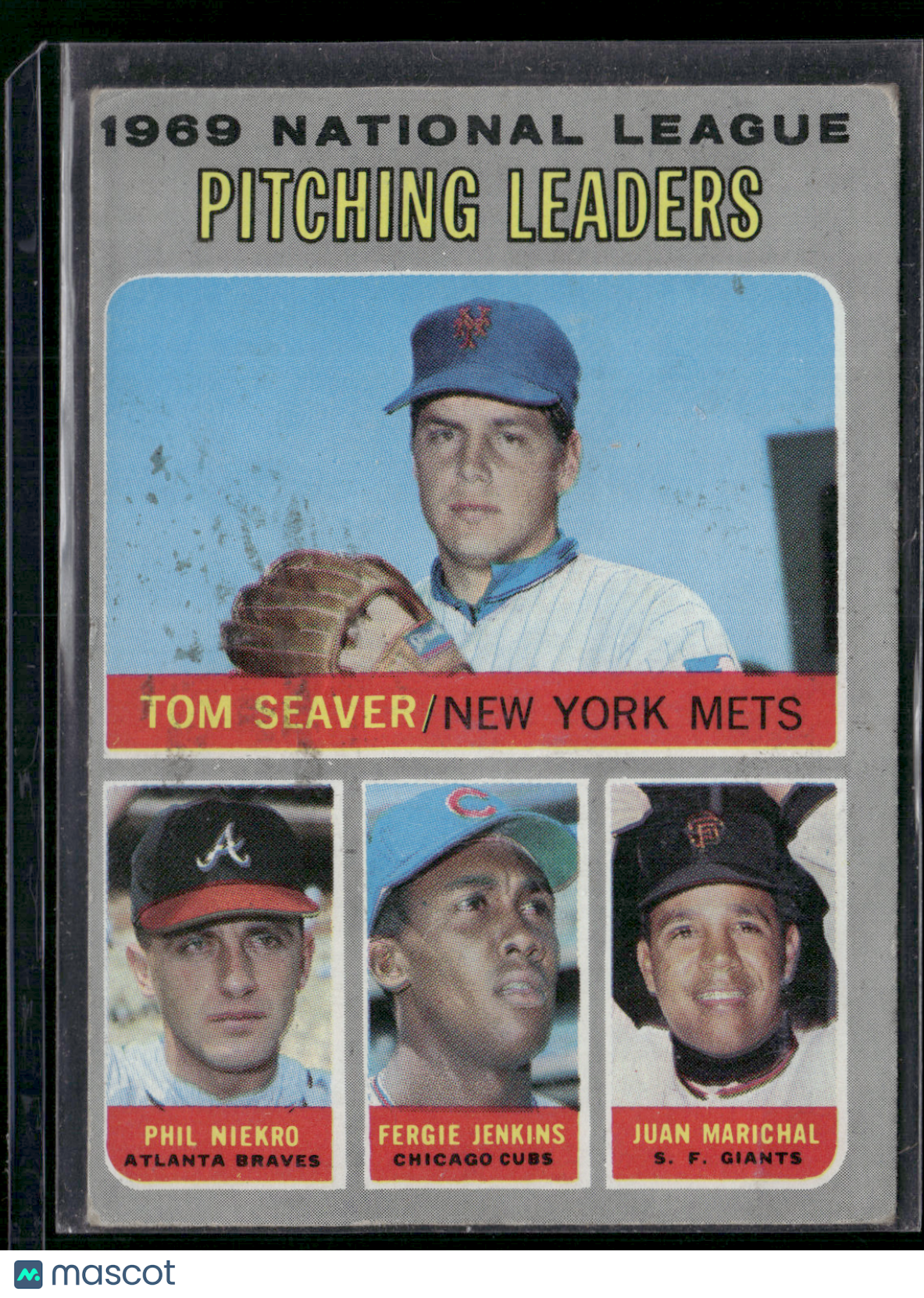 1970 Topps SEAVER/NIEKRO/JENKINS/MARICHAL #69 NL Pitching Leaders