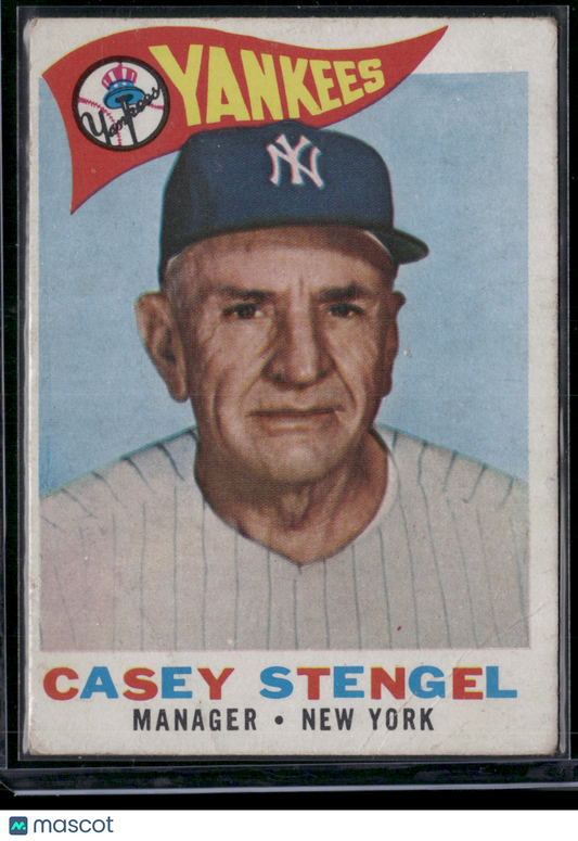 1960 Topps CASEY STENGEL #227 Wrinkles Crease (Good)