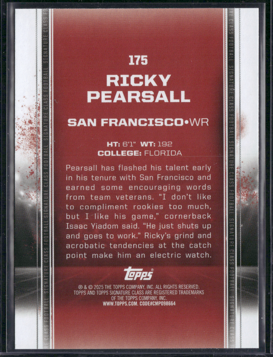 2024 Topps Signature Class RICKY PEARSALL #175 Rookie Card RC