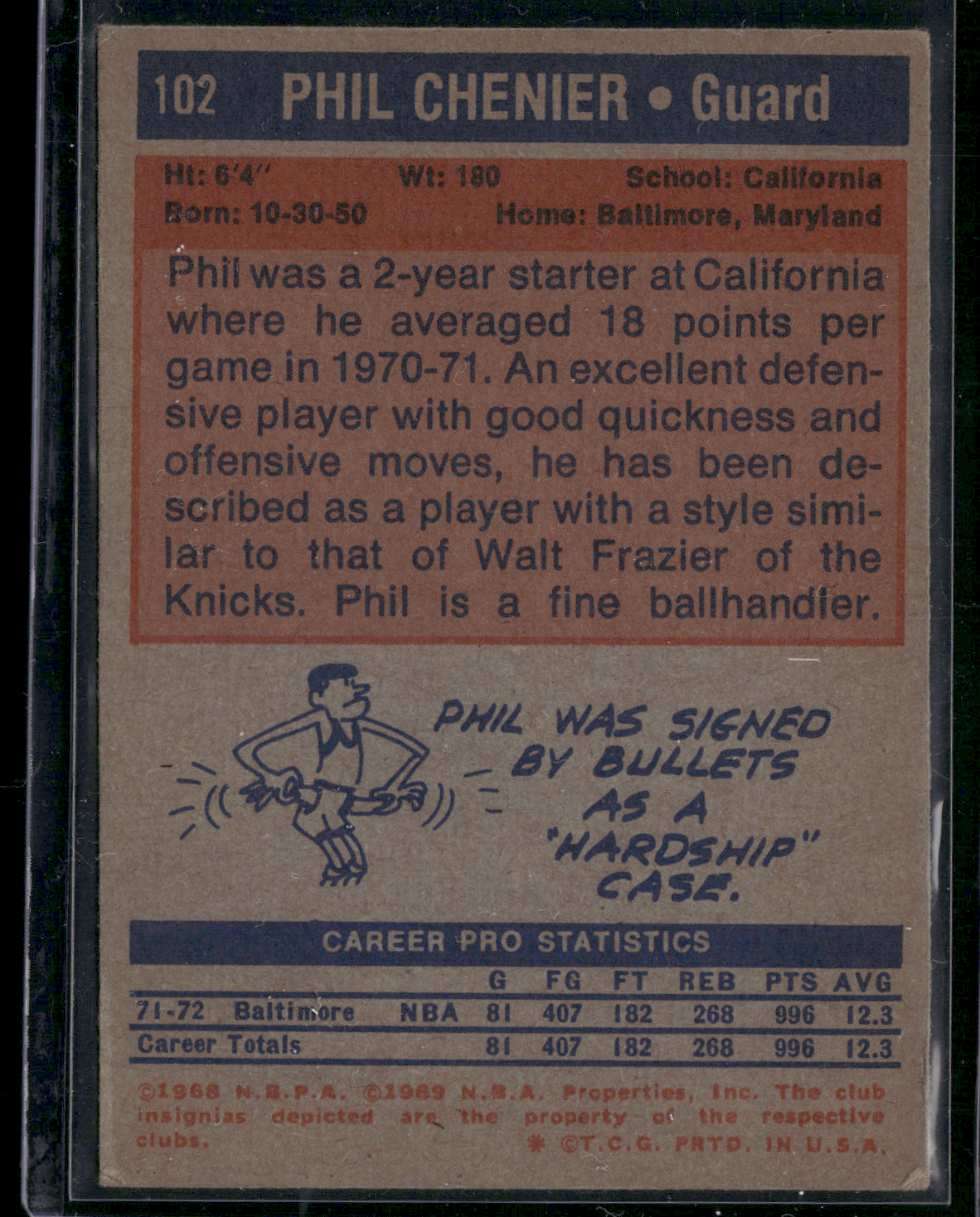 1972 Topps PHIL CHENIER #102