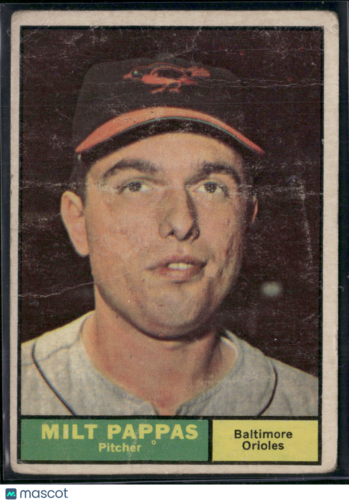 1961 Topps MILT PAPPAS #295 Toning Light Wrinkles Crease (Good)