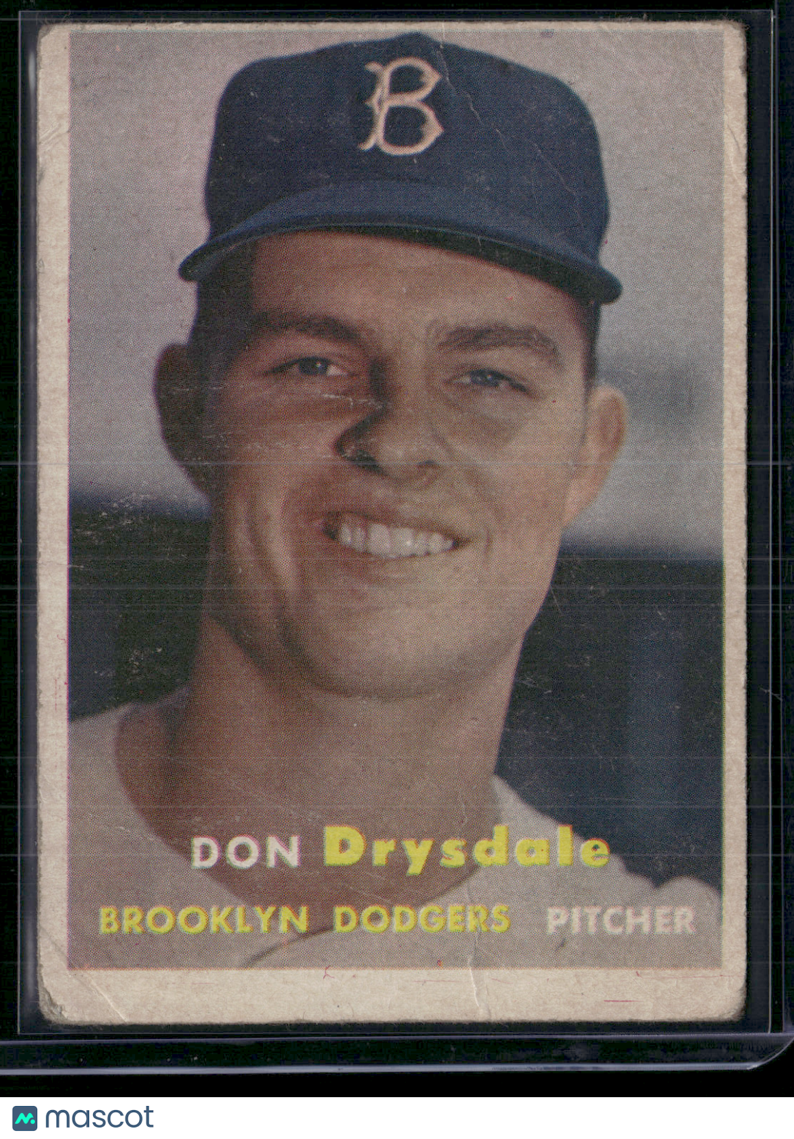1957 Topps DON DRYSDALE #18 Wrinkles Creases (Good)