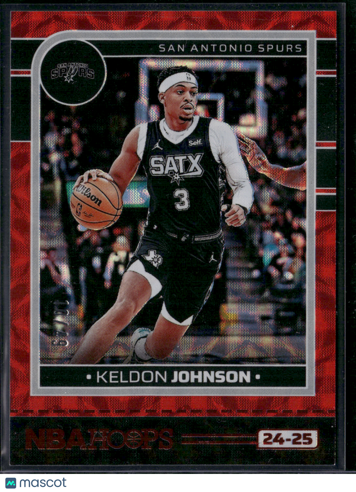 2024 NBA Hoops KELDON JOHNSON #140 Scope Red Premium 010/49 (NM)