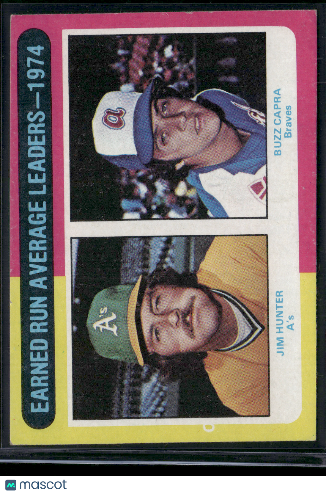 1975 Topps JIM HUNTER/BUZZ CAPRA #311 1974 ERA Leaders (VG-EX)