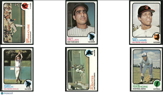 1973 Topps 6 ~ CARDLOT Don Stanhouse/Clyde Mashore (VG-VG/EX)