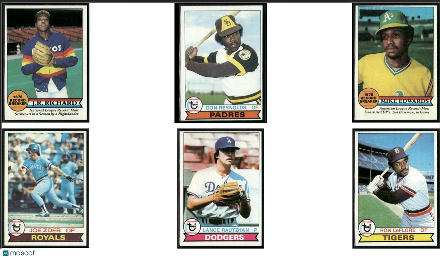 1979 Topps 6 ~ CARDLOT J.R. Richard/Ron LeFlore (EX)