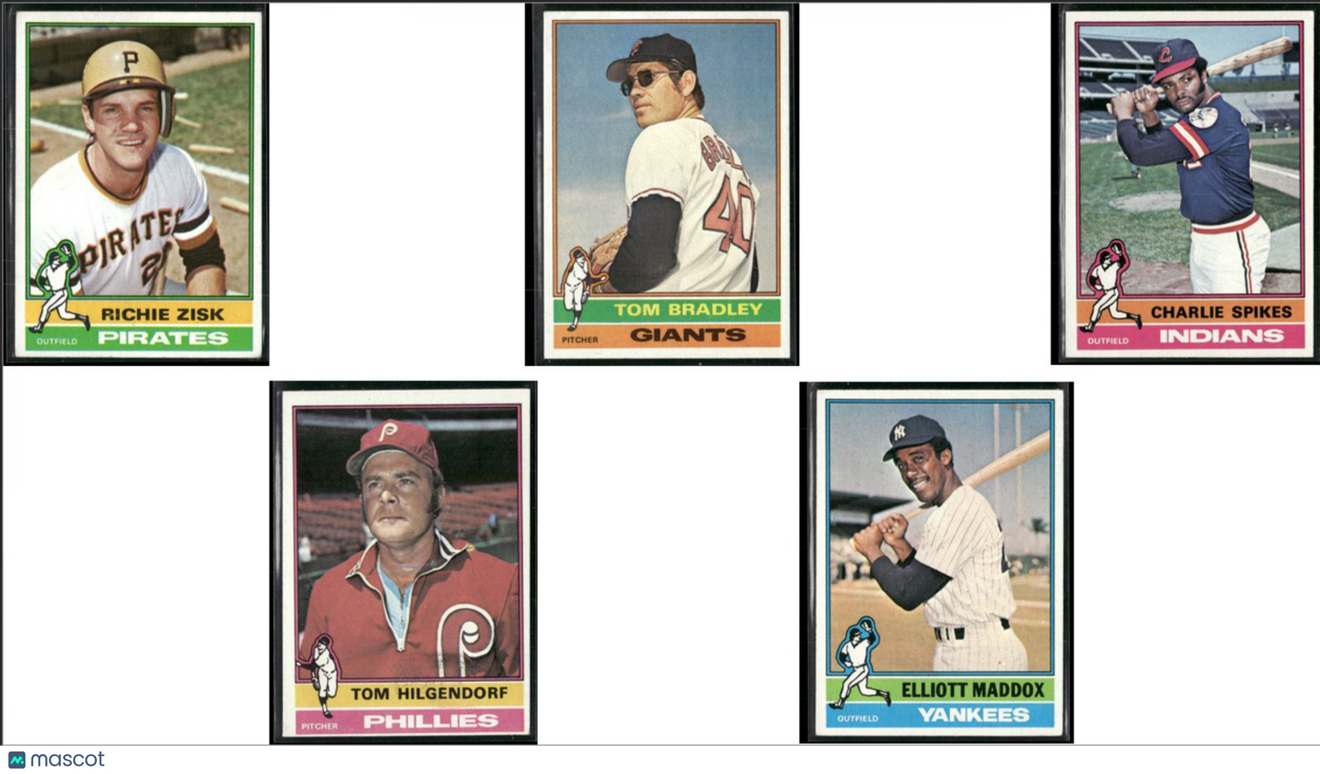 1976 Topps 5 ~ CARDLOT Richie Zisk/Elliot Maddox (EX)