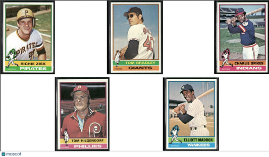 1976 Topps 5 ~ CARDLOT Richie Zisk/Elliot Maddox (EX)