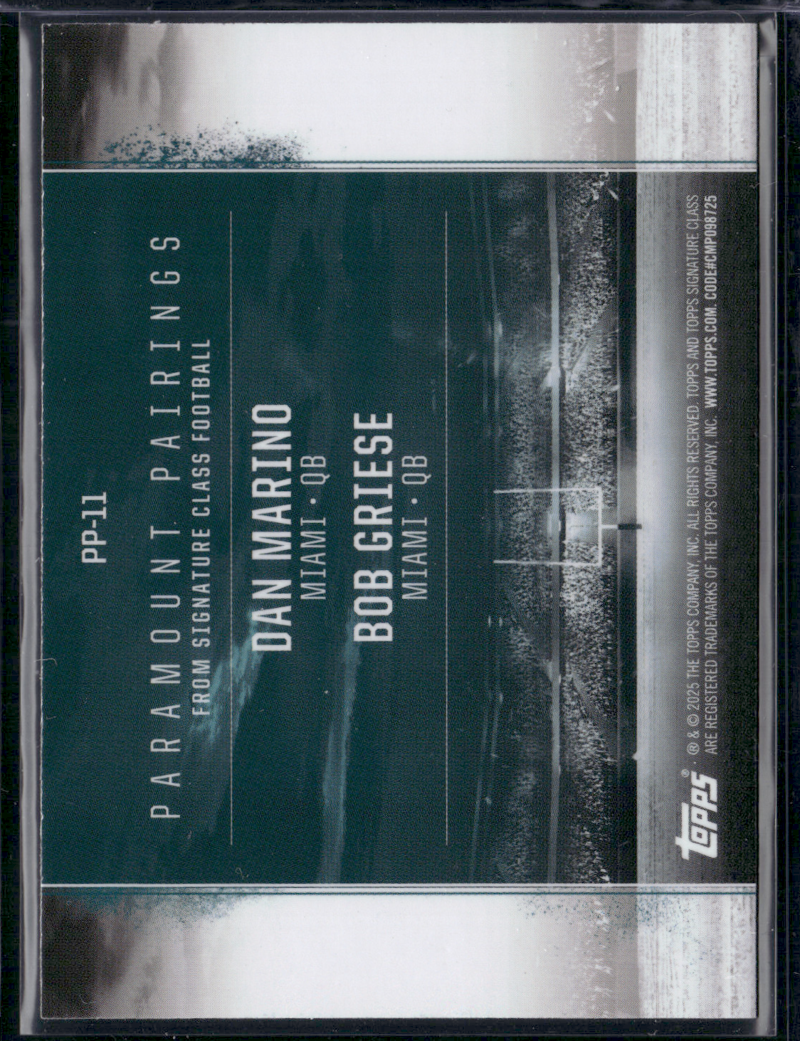 2024 Topps Signature Class DAN MARINO/BOB GRIESE #PP-11 PARAMOUNT PAIRINGS