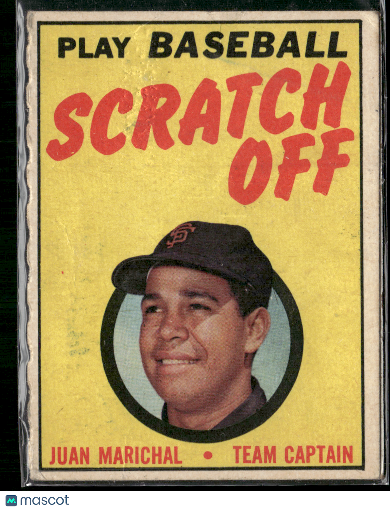 1970 Topps JUAN MARICHAL Play Baseball Scratch Off Scratched (Poor)