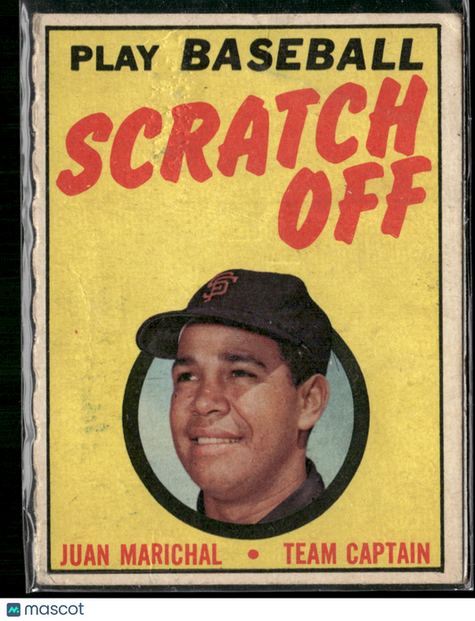 1970 Topps JUAN MARICHAL Play Baseball Scratch Off Scratched (Poor)