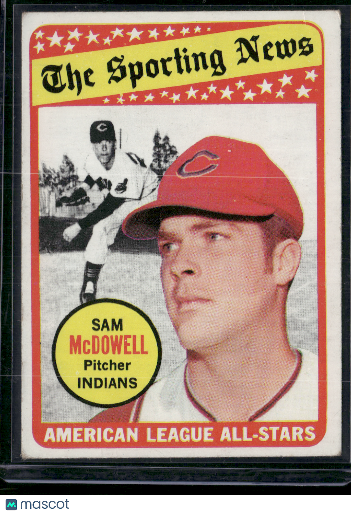 1969 Topps SAM MCDOWELL #435 All Star Light Scratch Light Wrinkle (VG)