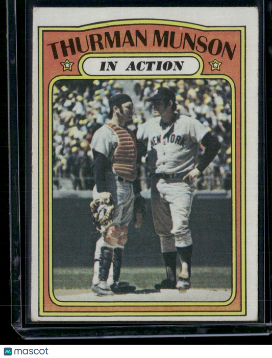 1972 Topps THURMAN MUNSON #442 IN ACTION