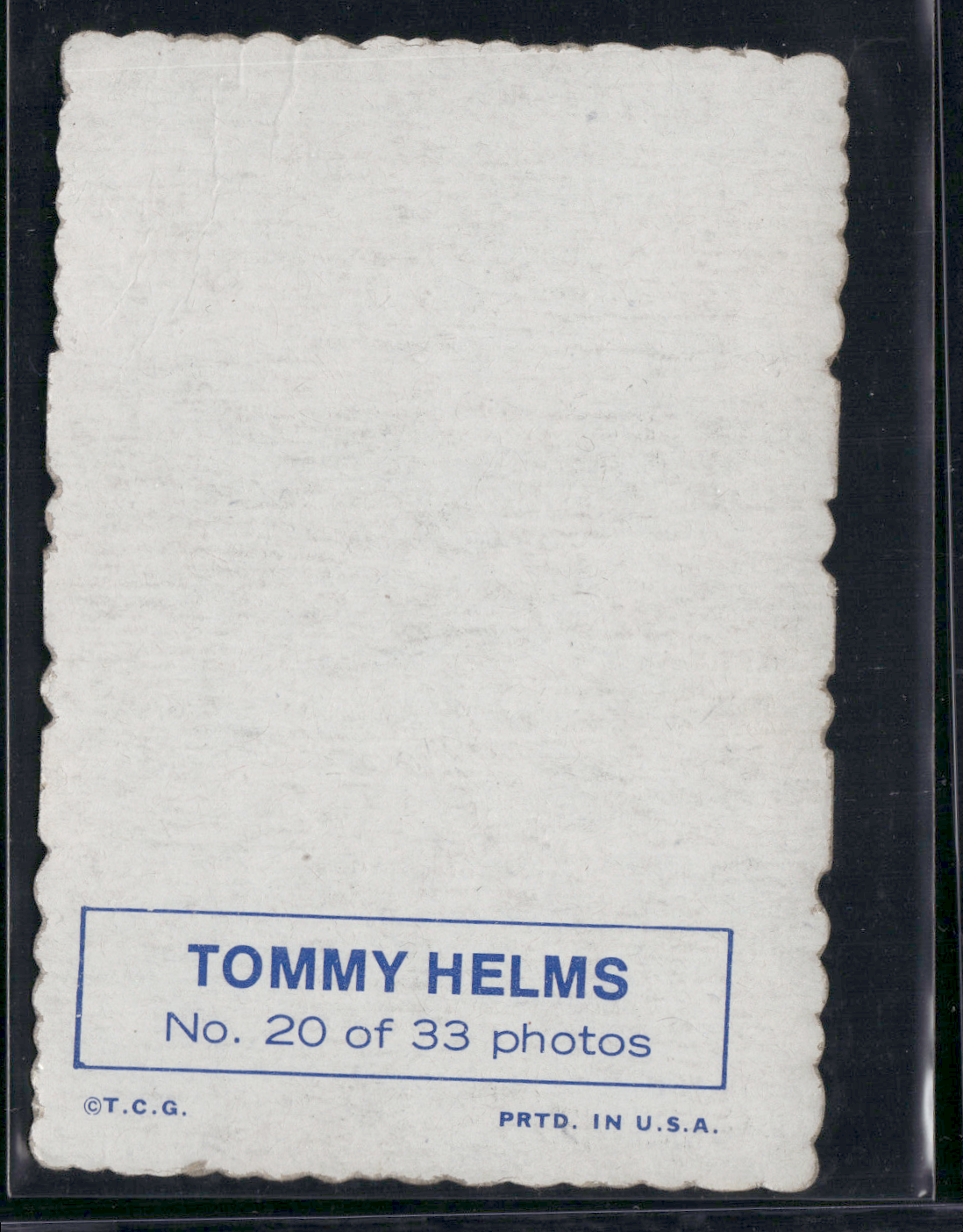 1969 Deckle TOMMY HELMS #20 Wrinkles (Good)