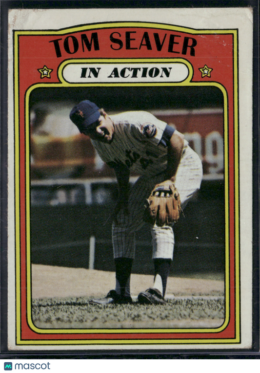 1972 Topps TOM SEAVER #446 In Action Wrinkling Top Corners (Fair)