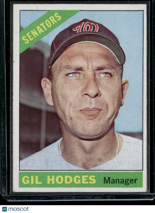 1966 Topps GIL HODGES #386 Scratch Top Right Corner (VG)