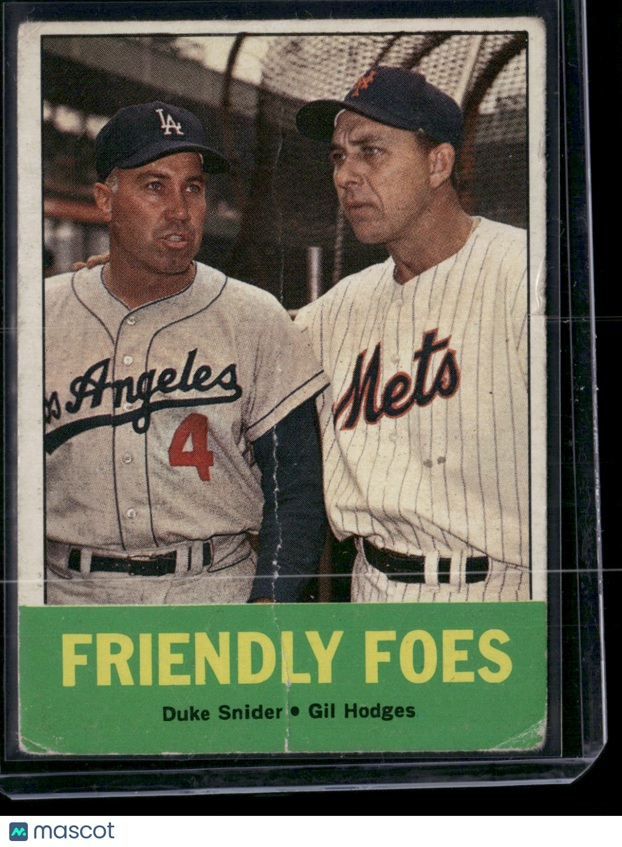 1963 Topps DUKE SNIDER/GIL HODGES #68 Friendly Foes Crease (Good)