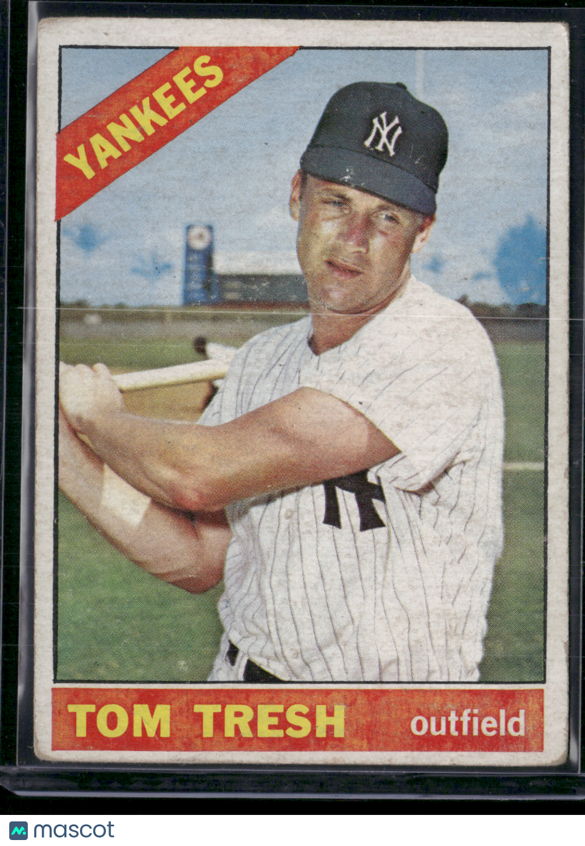 1966 Topps TOM TRESH #205 Toning Light Wrinkle (VG)