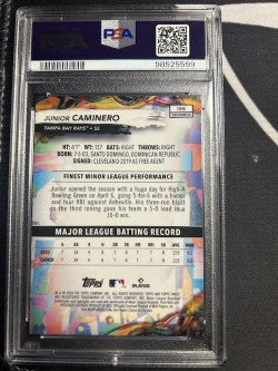 2024 Topps Finest JUNIOR CAMINERO #198 Uncommon PSA 9 Rookie RC
