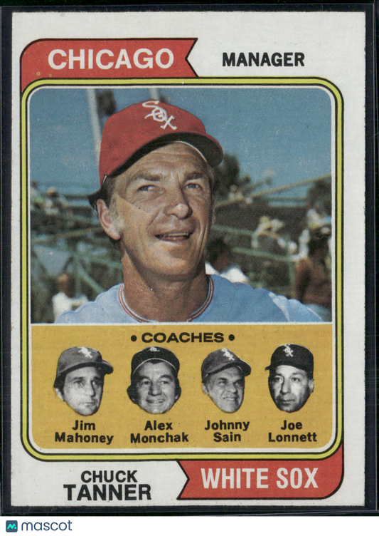 1974 Topps CHUCK TANNER #221 Surface Dimple (EX)