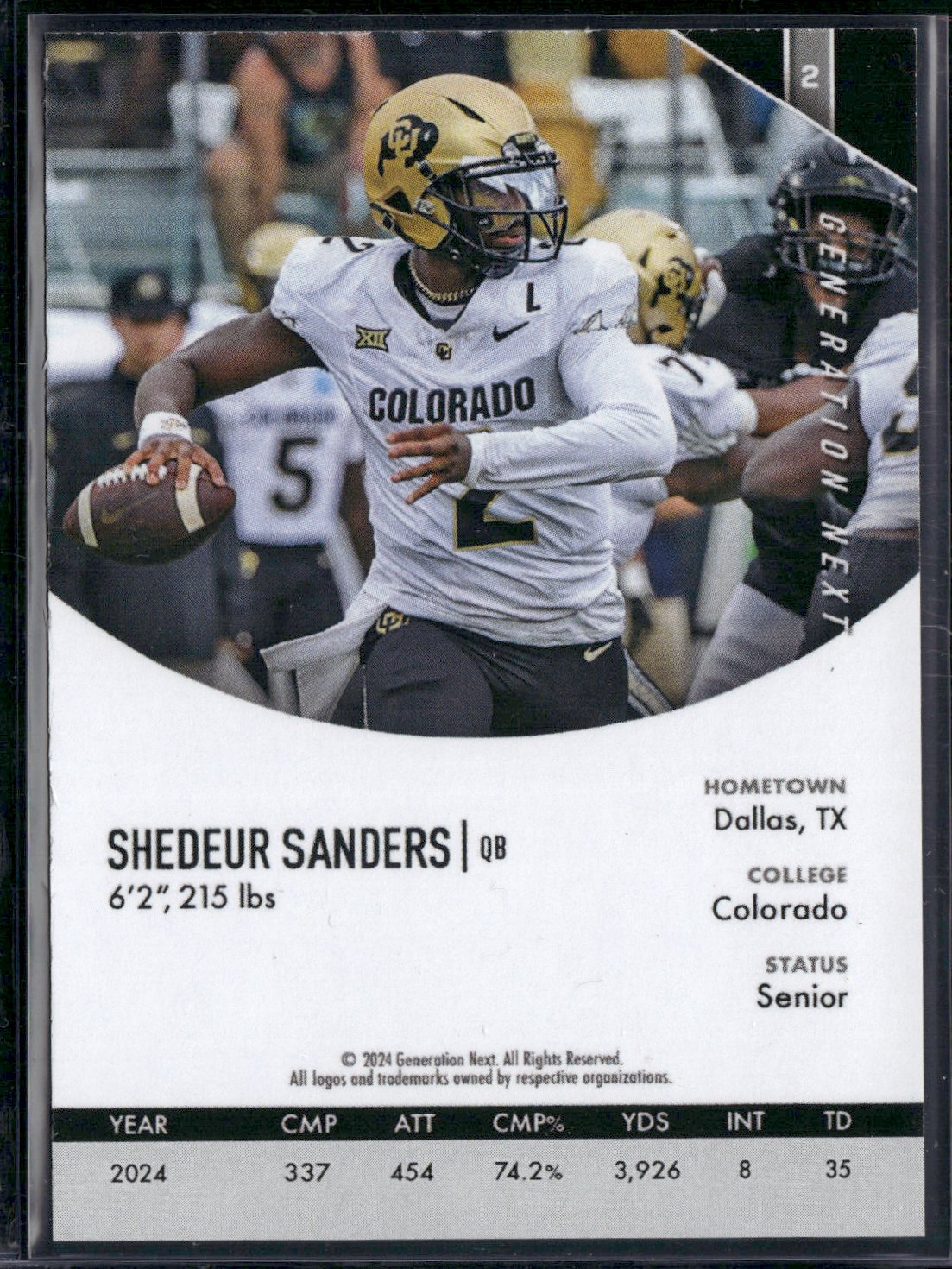 2024 Generation Next SHEDEUR SANDERS #2 Rookie RC (NM)