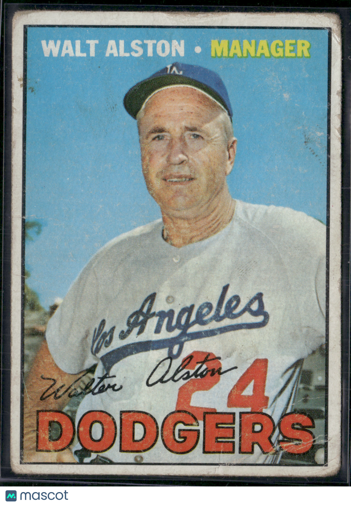 1967 Topps WALT ALSTON #294 Toning Wrinkles (Good-VG)