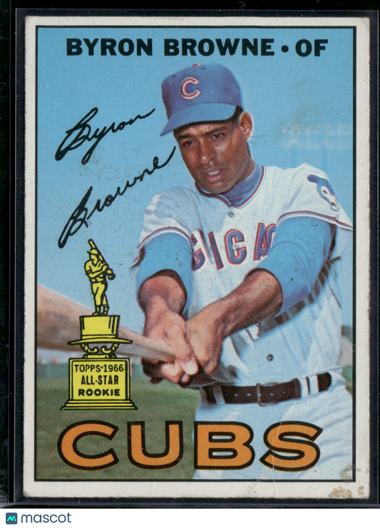 1967 Topps BYRON BROWNE #439 All Star Rookie Cup Crease Staining