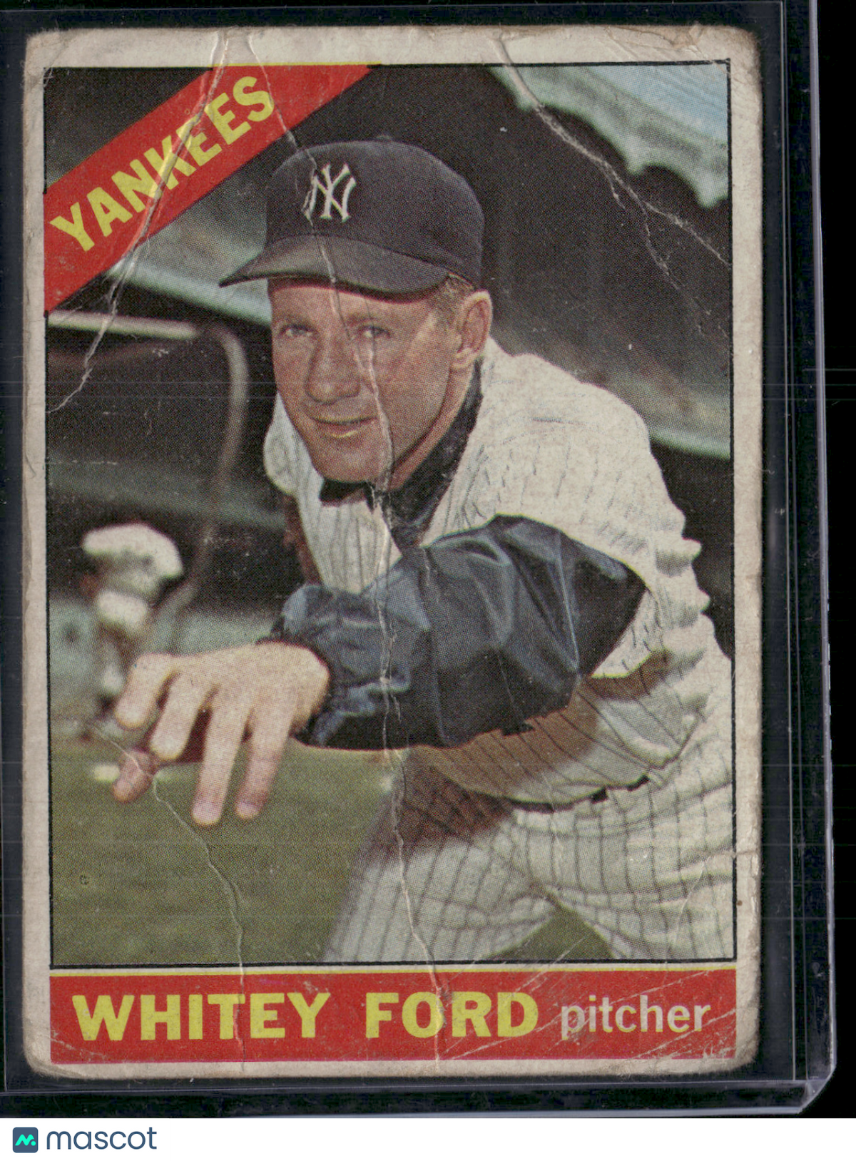 1966 Topps WHITEY FORD #160 Wrinkling (Good)