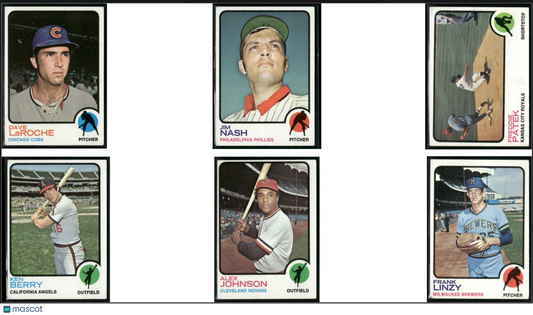 1973 Topps 6 ~ CARDLOT Dave LaRoche/Frank Linzy (VG-VG/EX)