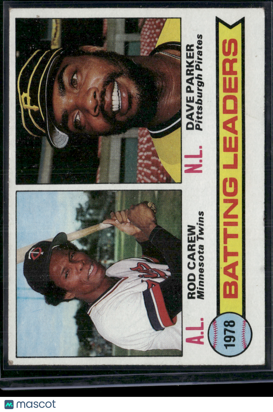1978 Topps ROD CAREW/DAVE PARKER #201 1977 Batting Leaders (VG/EX)