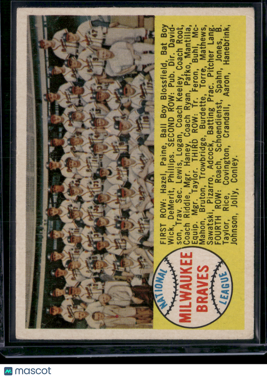 1958 Topps MILWAUKEE BRAVES #377