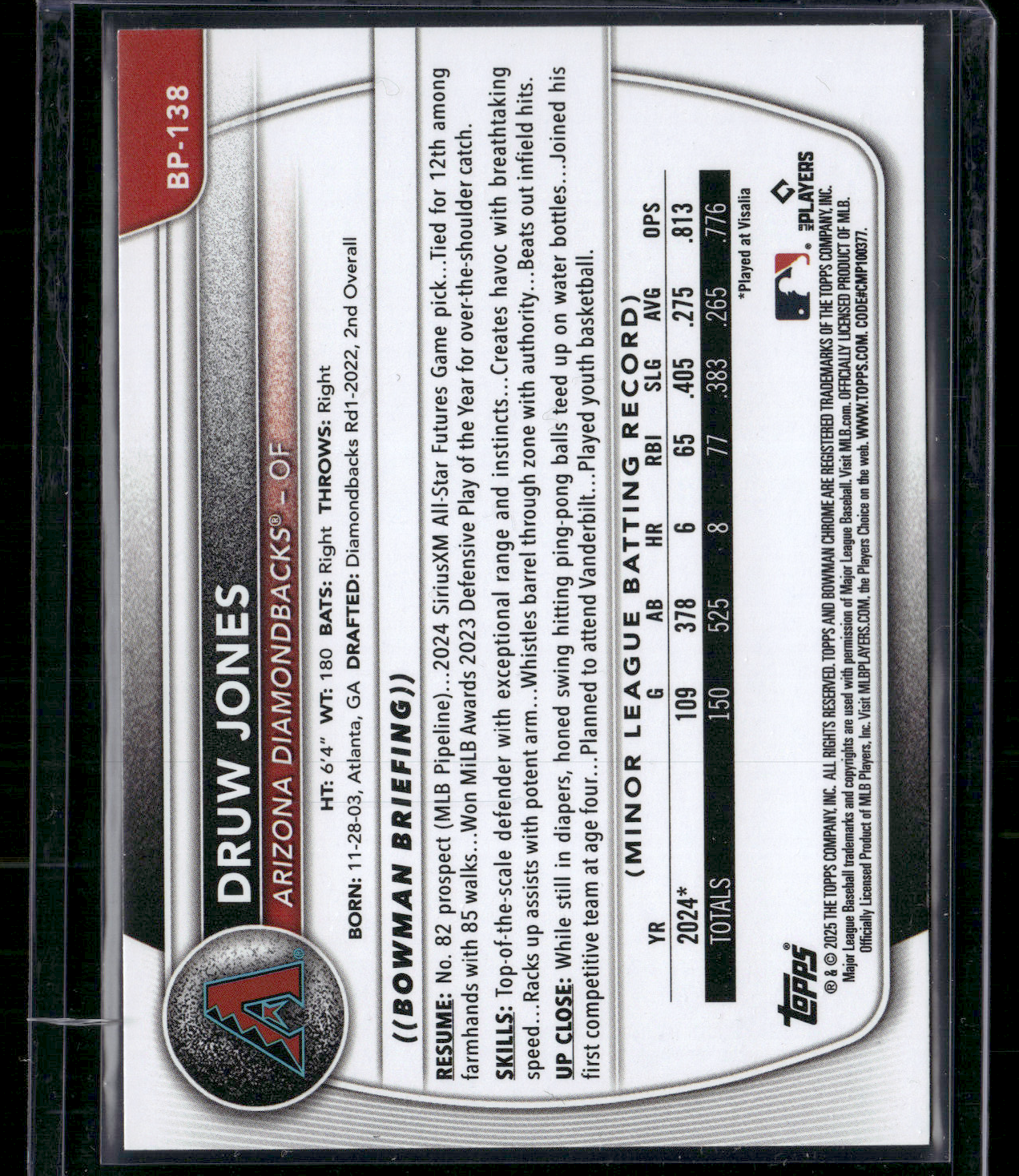 2025 Bowman DRUW JONES #BP-138