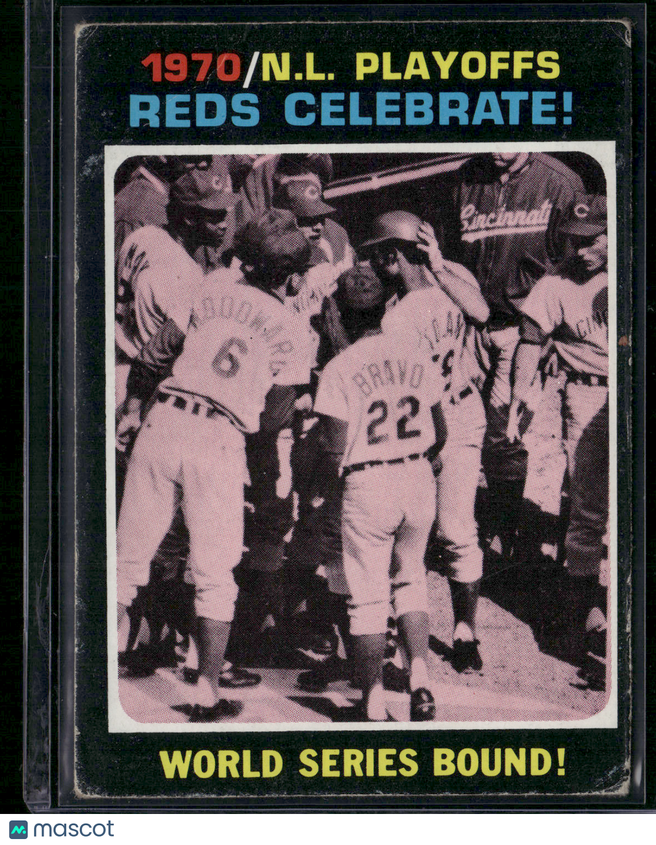 1971 Topps WORLD SERIES BOUND! #202 1970 NL Playoffs Reds Celebrate!(G-Wrinkles)