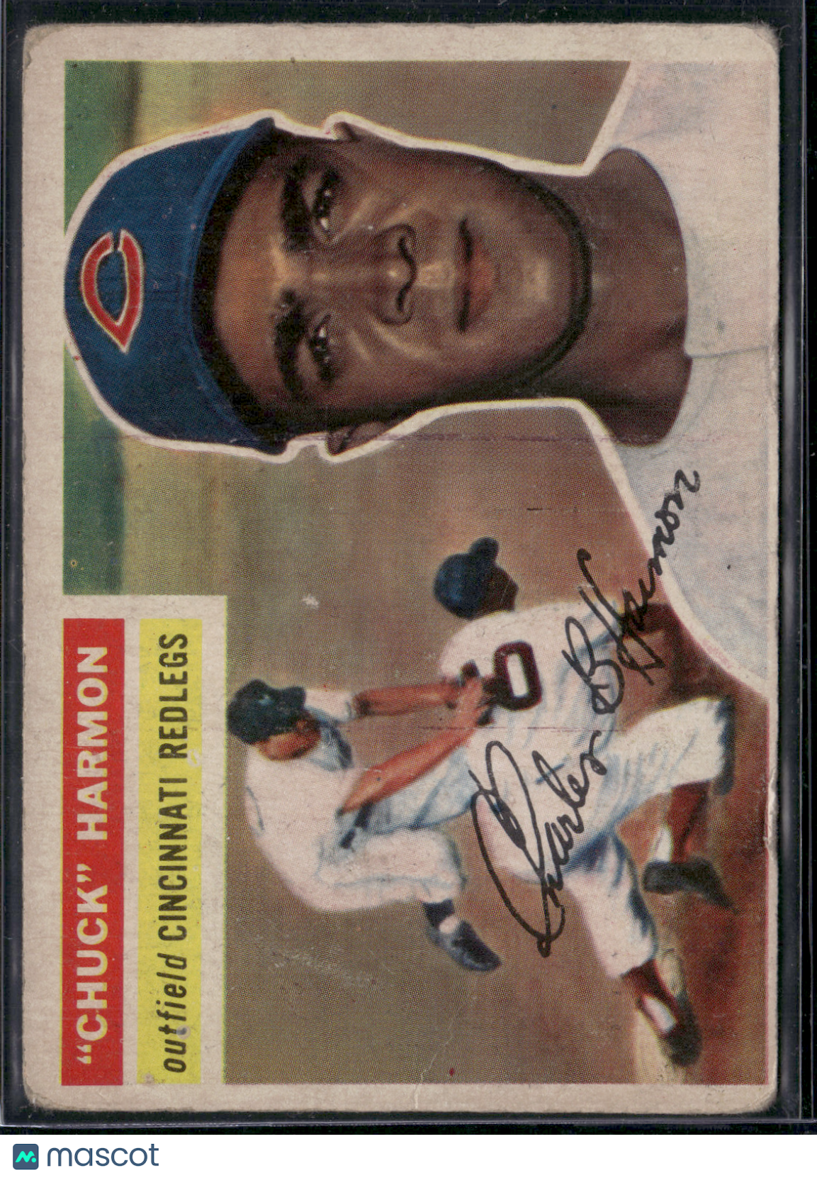 1956 Topps CHUCK HARMON #308 Wrinkling