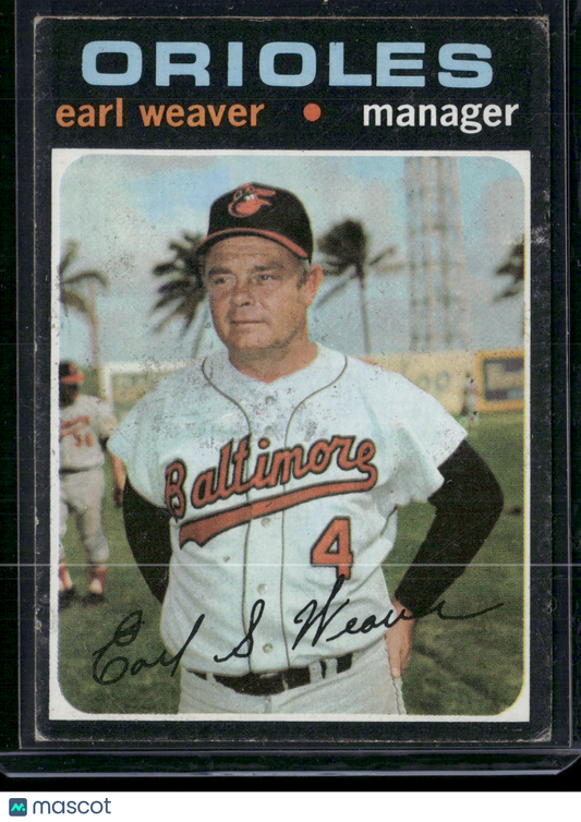1971 Topps EARL WEAVER #477 Wax Stain (VG)