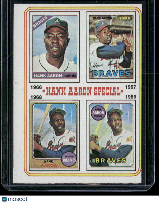 1974 Topps HANK AARON #5 Hank Aaron Special Rough Factory Cut (VG-EX)